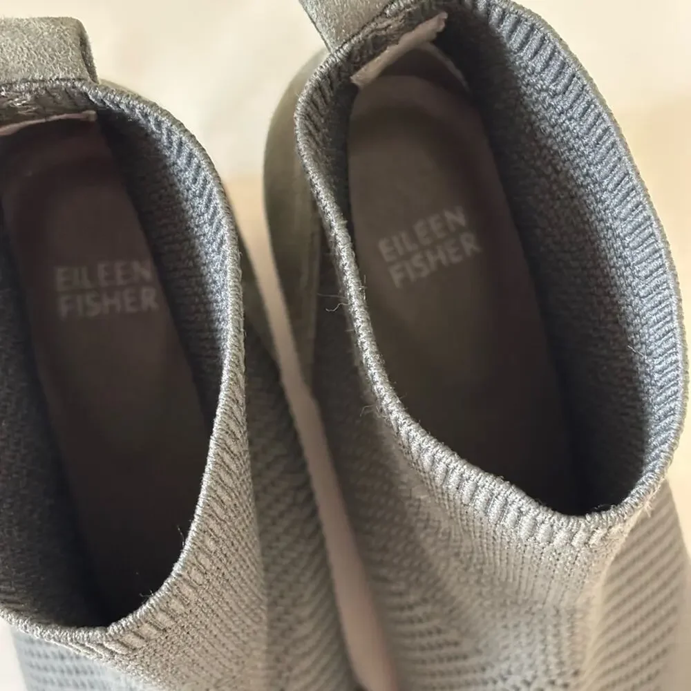 Eileen Fisher London Recycled Stretch Knit Bootie in Gray - Size 11